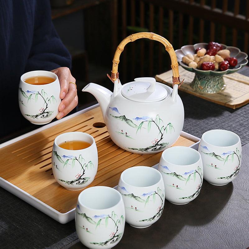 Pastoral Ceramic Tea Set | Teapot With Handle | Teapot With Infuser - Teas Story