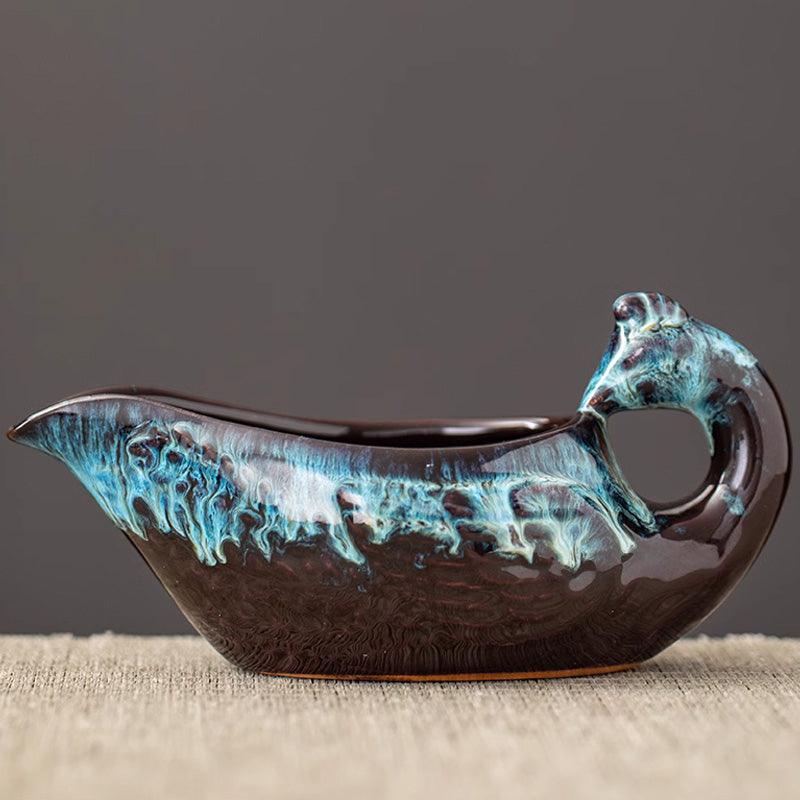 Retro relief auspicious dragon lazy rotating water Kung Fu tea set