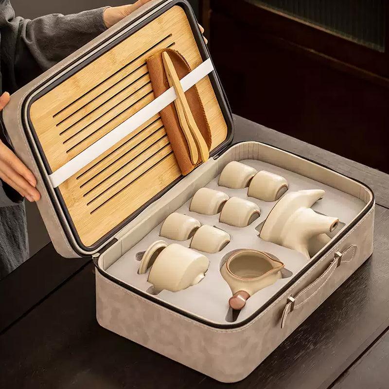 Travel Kung Fu Tea Set |Portable Automatic Tea Infuser|Ceramic Tea Set - Teas Story