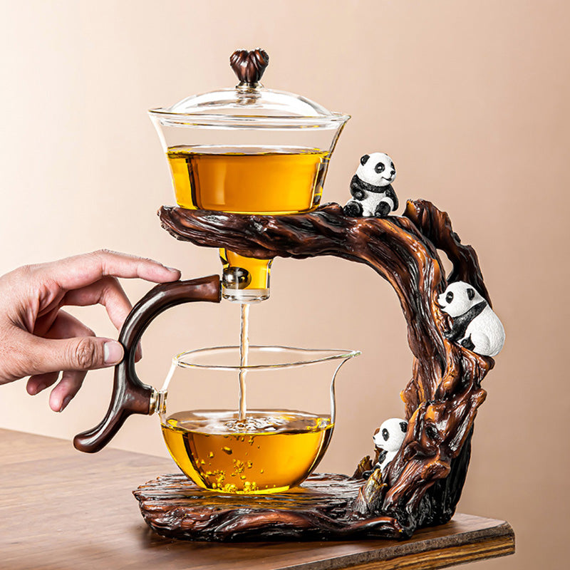 Panda Lazy Tea Brewing Tool | Glass Automatic Tea Set