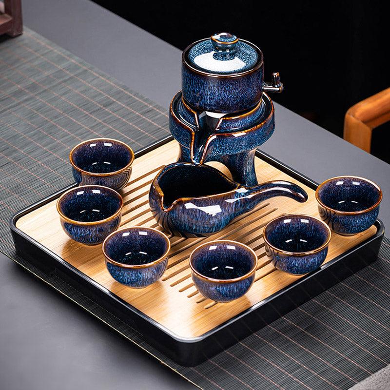 Lazy Kung Fu Tea Set | Retro Stone Mill Automatic Tea Brewer - Teas Story