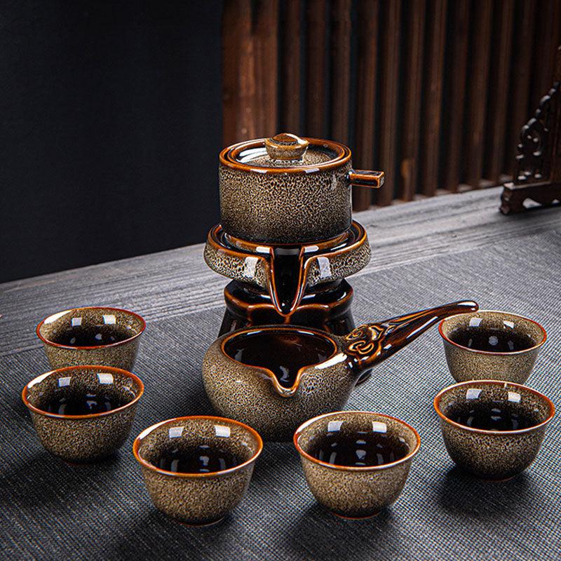 Lazy Kung Fu Tea Set | Retro Stone Mill Automatic Tea Brewer