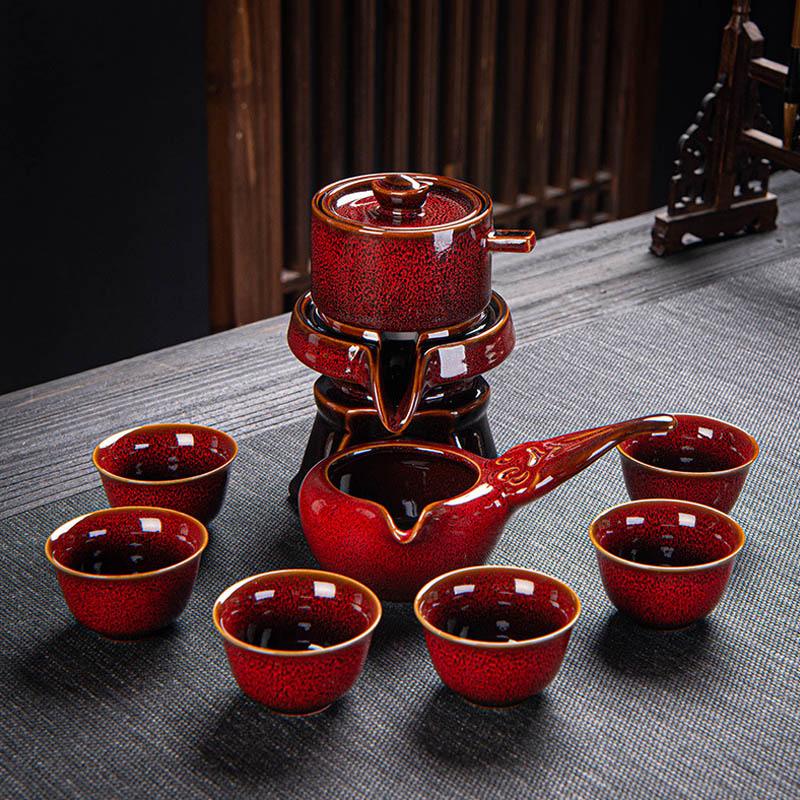 Lazy Kung Fu Tea Set | Retro Stone Mill Automatic Tea Brewer - Teas Story