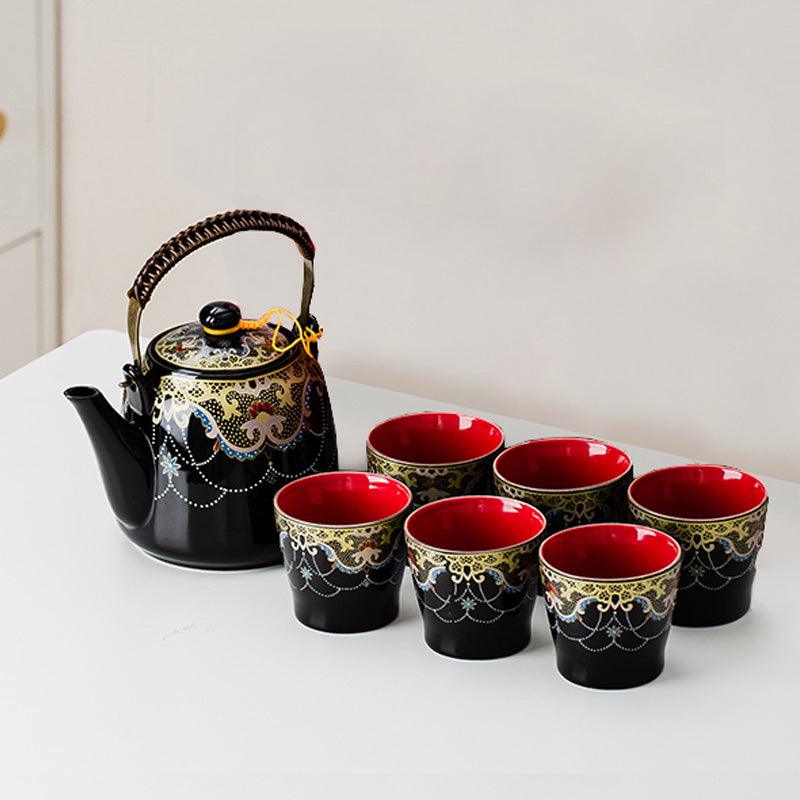 Dark Blue Ceramic Tea Set |Japanese Tea Set |Teapot Tea Set |Tea Gifts
