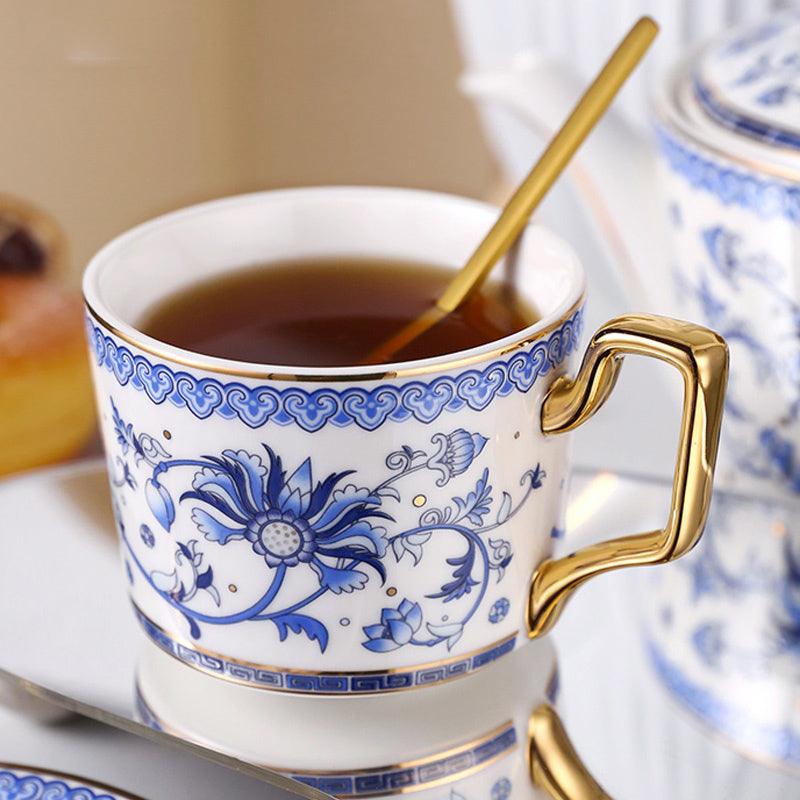 Blue White Porcelain Tea Set | Ceramic Coffee Set | Afternoon Tea Set