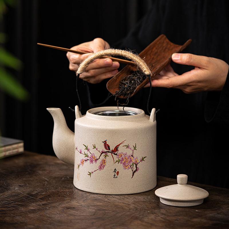 Stoneware tea set | pottery handle | Kung Fu tea maker - Teas Story