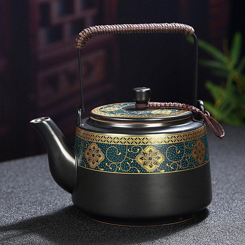 Black Vintage Ceramic Tea Set | Japanese Tea Set | Teapot Teacup - Teas Story
