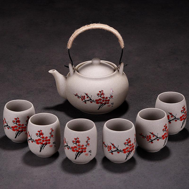 Bird Ceramic Tea Set | Retro Tea Set | Teapot Cup | Japanese Tea Set