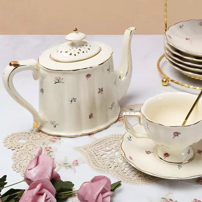 French retro ceramic coffee set | Handmade ceramic coffee set