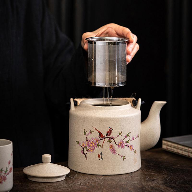 Stoneware tea set | pottery handle | Kung Fu tea maker - Teas Story