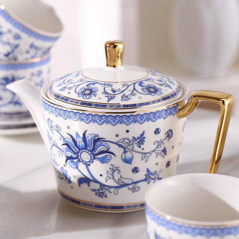 Blue White Porcelain Tea Set | Ceramic Coffee Set | Afternoon Tea Set