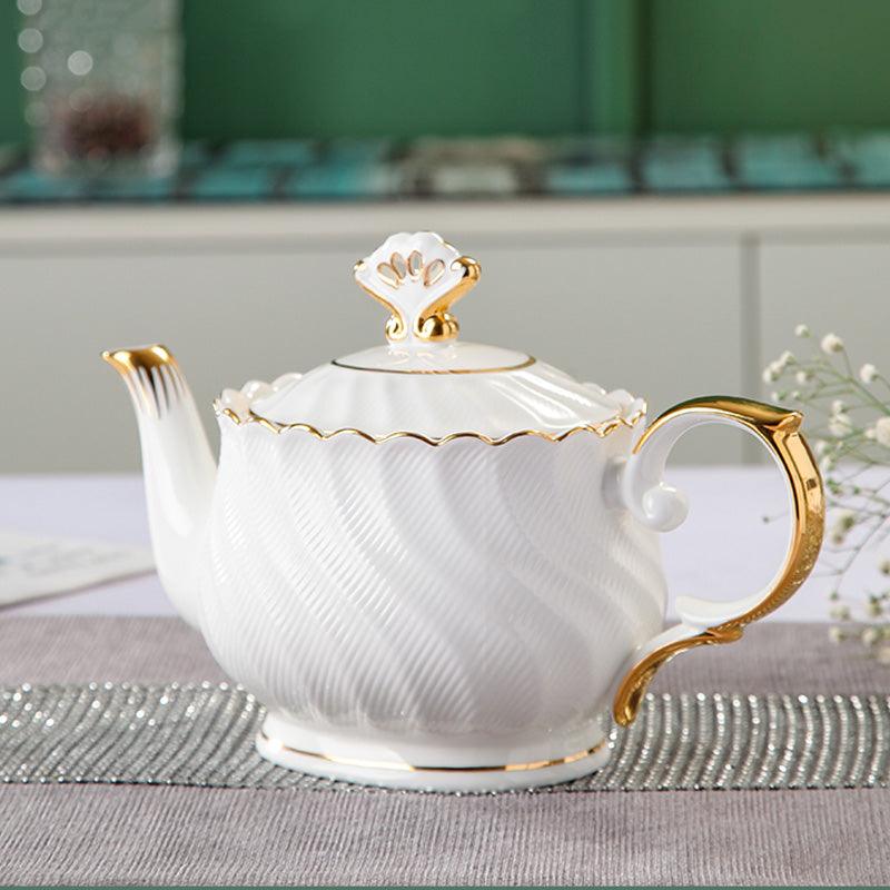 White Ceramic Tea Set |Ceramic Coffee Set|Teapot Tea Set |Wedding Gift