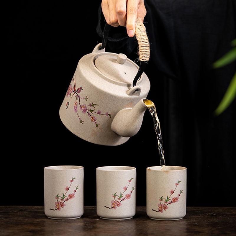 Stoneware tea set | pottery handle | Kung Fu tea maker - Teas Story