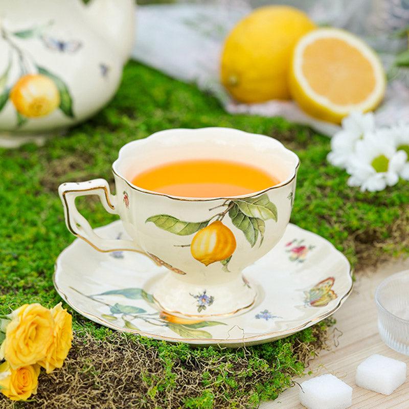 Lemon Ceramic Tea Set | European Coffee Set | Teapot Coffee Cup Saucer - Teas Story