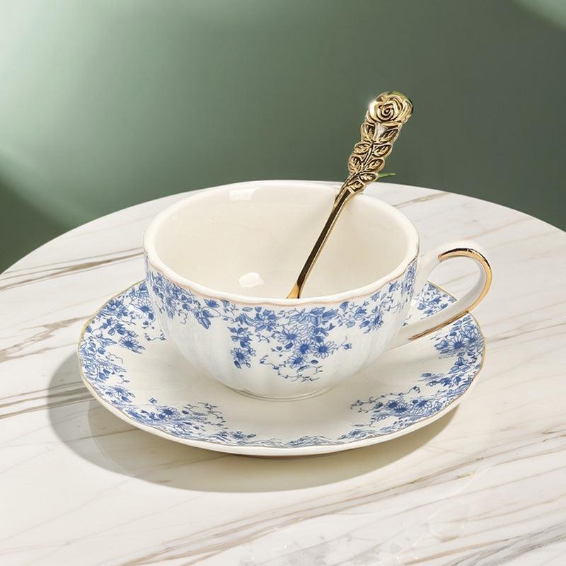 White Blue Flower Ceramic Coffee Set | Afternoon Tea Set | Teapot Set - Teas Story