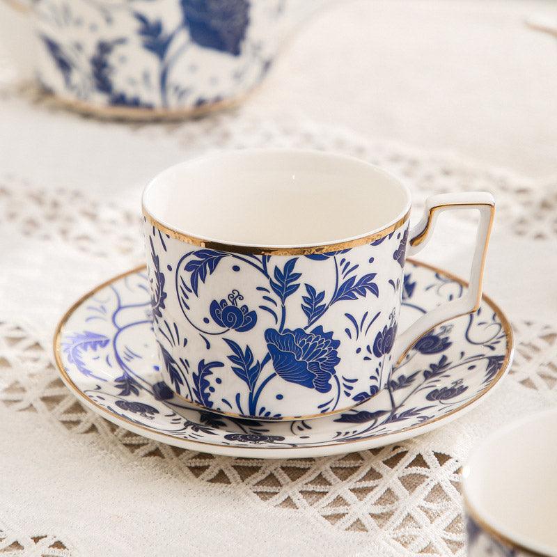 Blue Floral Ceramic Coffee Set | Teapot Tea Set | Afternoon Tea Set
