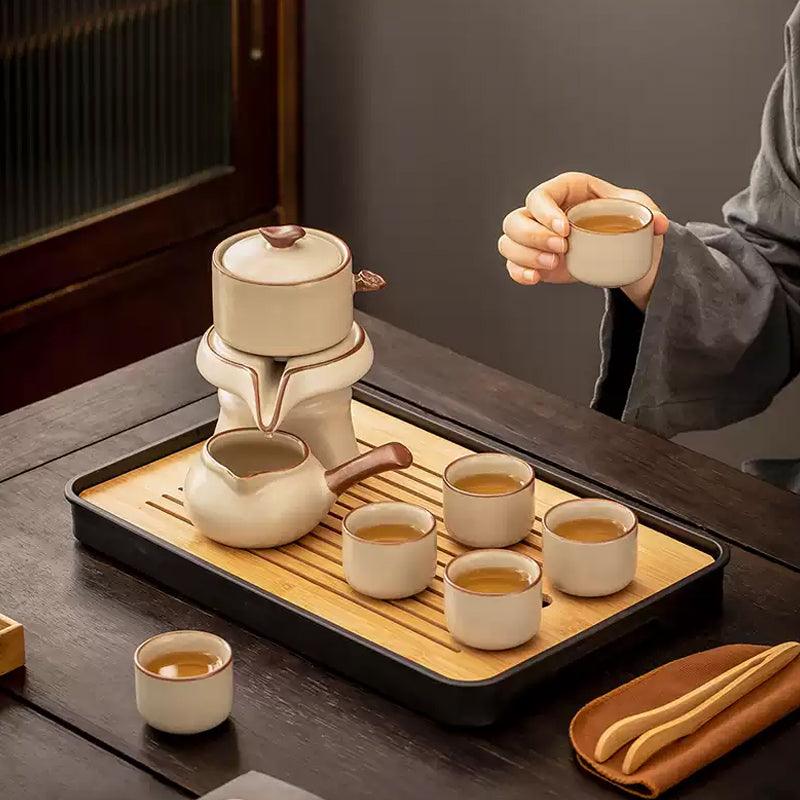 Travel Kung Fu Tea Set |Portable Automatic Tea Infuser|Ceramic Tea Set - Teas Story