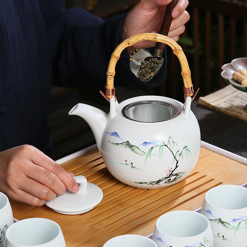 Pastoral Ceramic Tea Set | Teapot With Handle | Teapot With Infuser - Teas Story