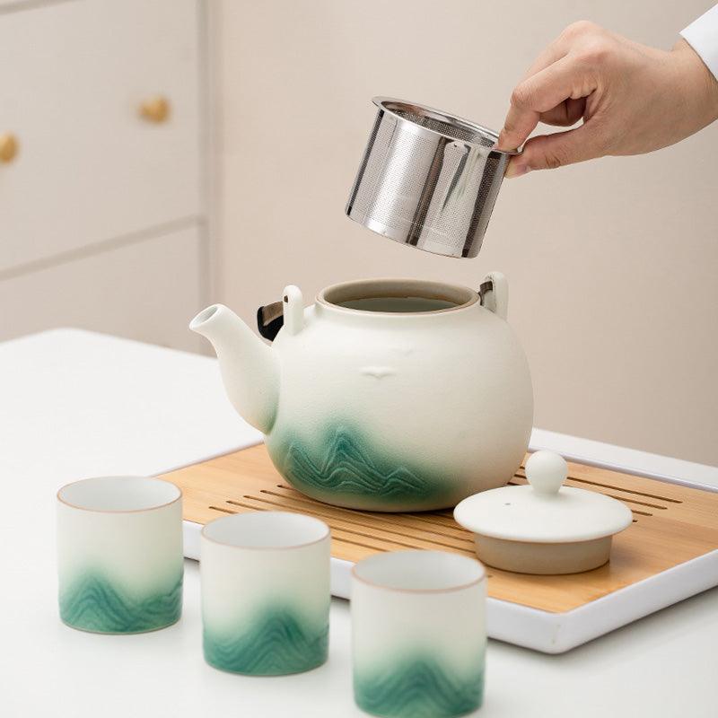 Handmade ceramic tea set | Kung Fu tea set | Teapot with tea set | Tea set gifts - Teas Story