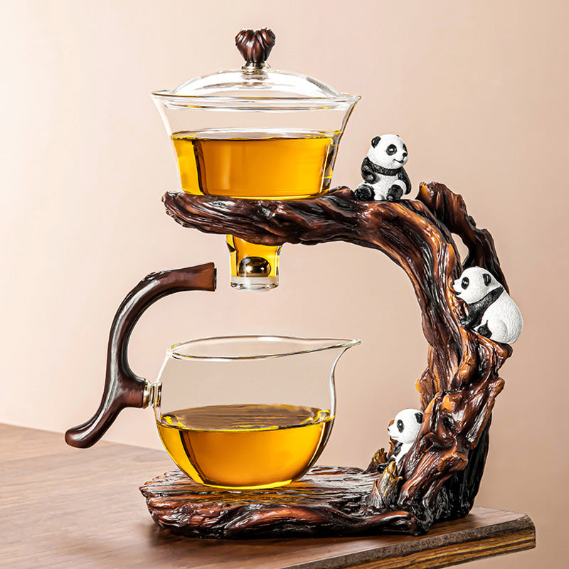 Panda Lazy Tea Brewing Tool | Glass Automatic Tea Set
