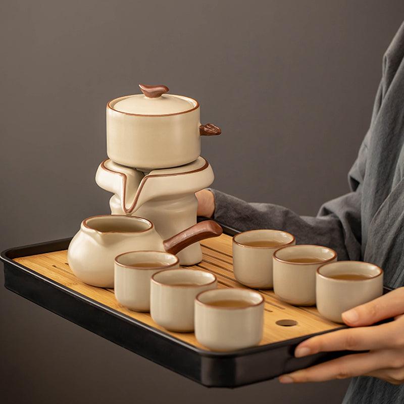 Travel Kung Fu Tea Set |Portable Automatic Tea Infuser|Ceramic Tea Set - Teas Story