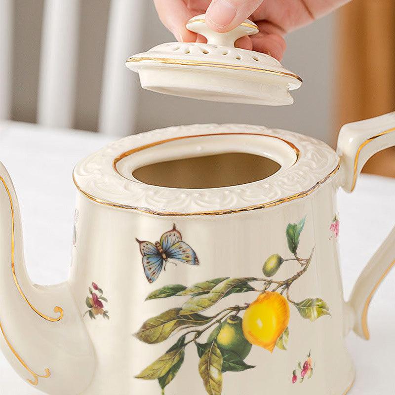 Lemon Ceramic Tea Set | Retro Tea Set | Teapot Tea Set | Tea Gifts - Teas Story
