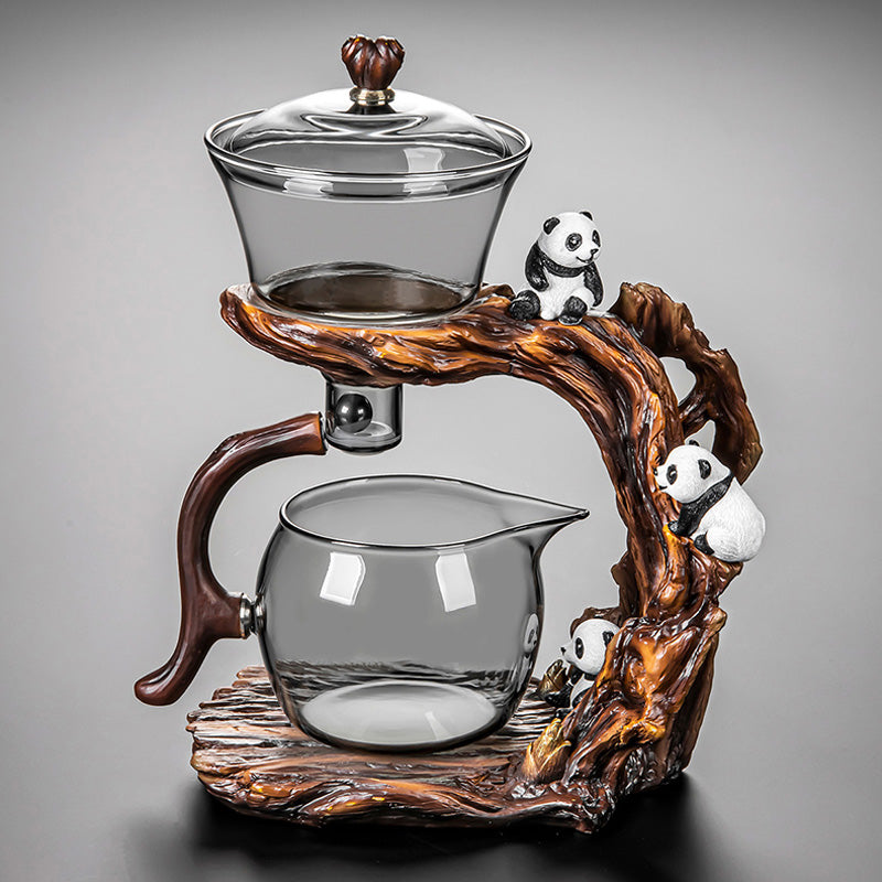 Creative embossed panda automatic tea set | lazy kung fu tea set