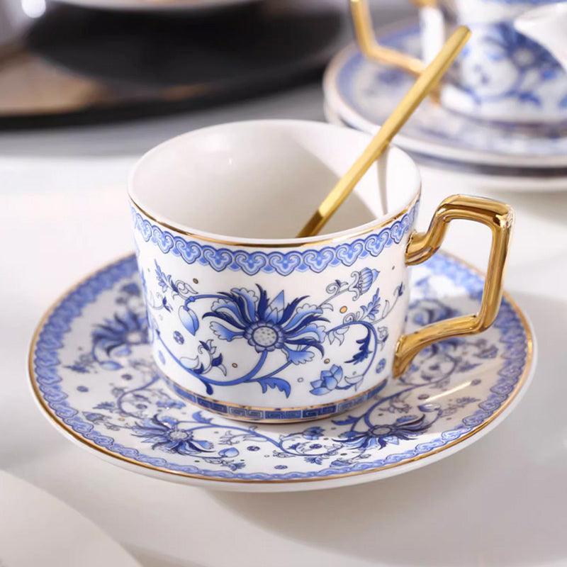 Blue White Porcelain Tea Set | Ceramic Coffee Set | Afternoon Tea Set