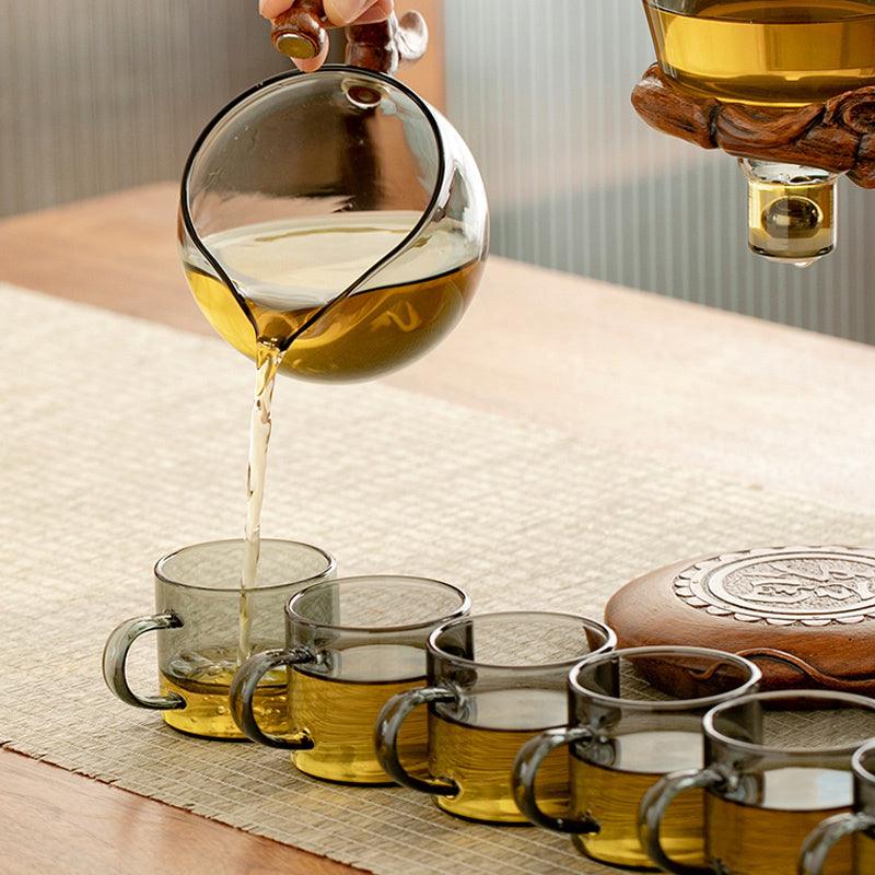 Gourd Automatic Tea Set | Glass Magnetic Tea Set | Glass Tea Set