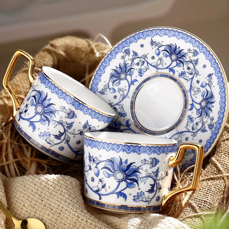 Blue White Porcelain Tea Set | Ceramic Coffee Set | Afternoon Tea Set