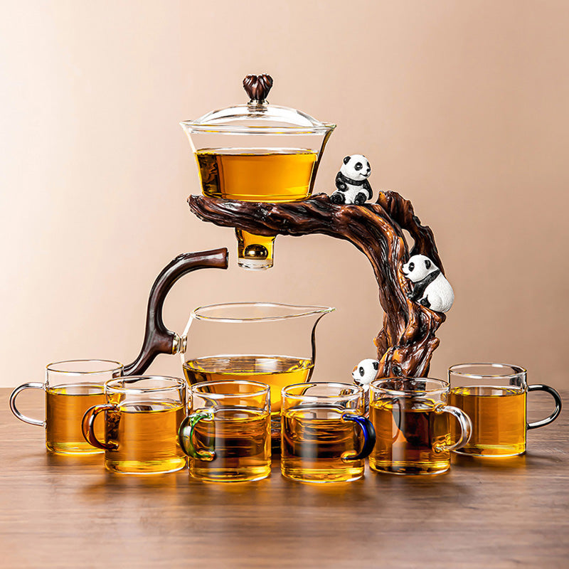 Panda Lazy Tea Brewing Tool | Glass Automatic Tea Set