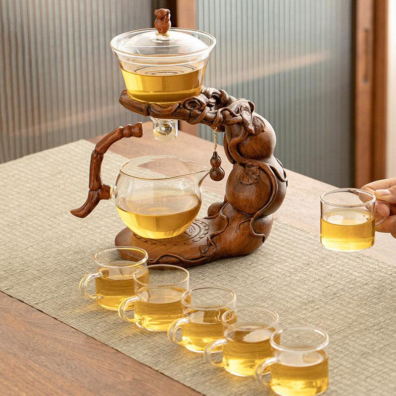 Gourd Automatic Tea Set | Glass Magnetic Tea Set | Glass Tea Set