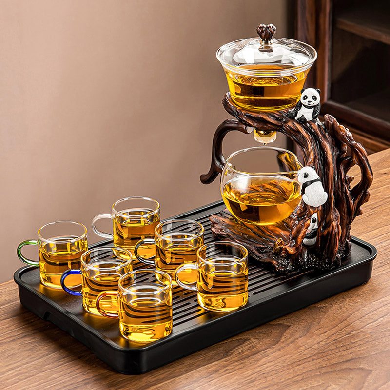 Panda Lazy Tea Brewing Tool | Glass Automatic Tea Set