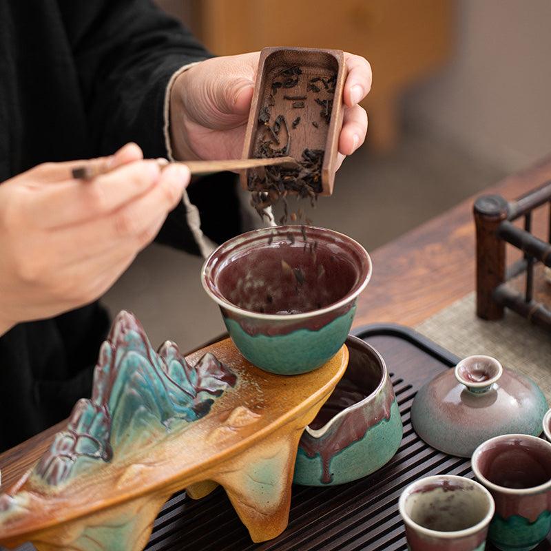 Hill Rotating Automatic Tea Set | Kung Fu Tea Set Lazy Tea Brewing Tool | Teapot and Teacup Set - Teas Story