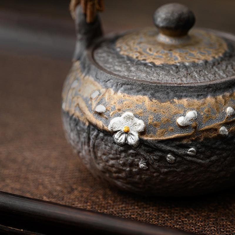 Japanese Ceramic Teapot Set | Candle Warmer | Retro Ceramic Tea Set - Teas Story