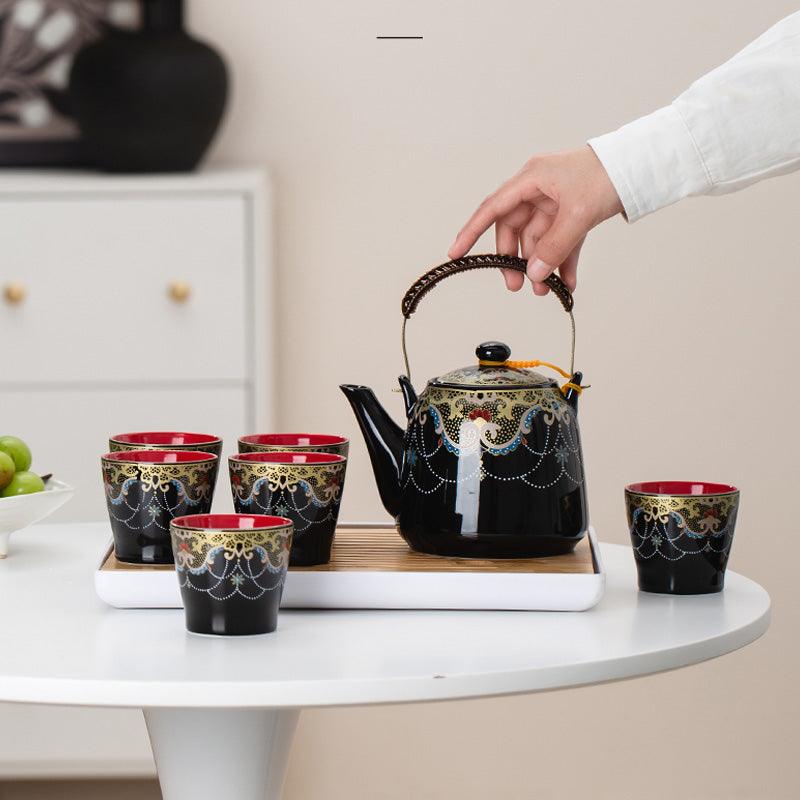 Dark Blue Ceramic Tea Set |Japanese Tea Set |Teapot Tea Set |Tea Gifts - Teas Story