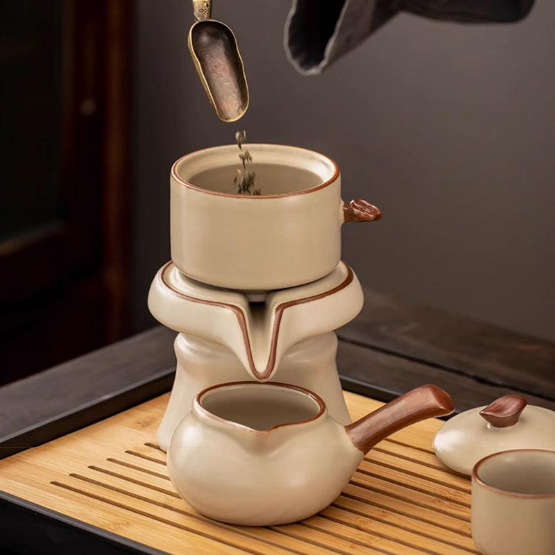 Travel Kung Fu Tea Set |Portable Automatic Tea Infuser|Ceramic Tea Set - Teas Story