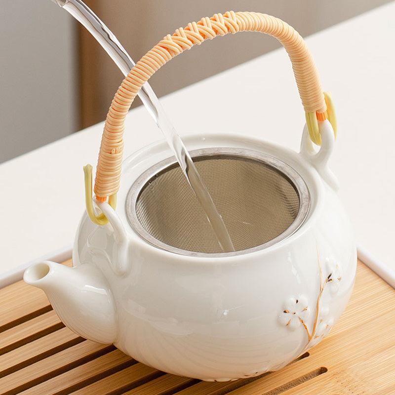 Plum Blossom Ceramic Tea Set | Japanese Tea Set | Teapot And Teacup - Teas Story