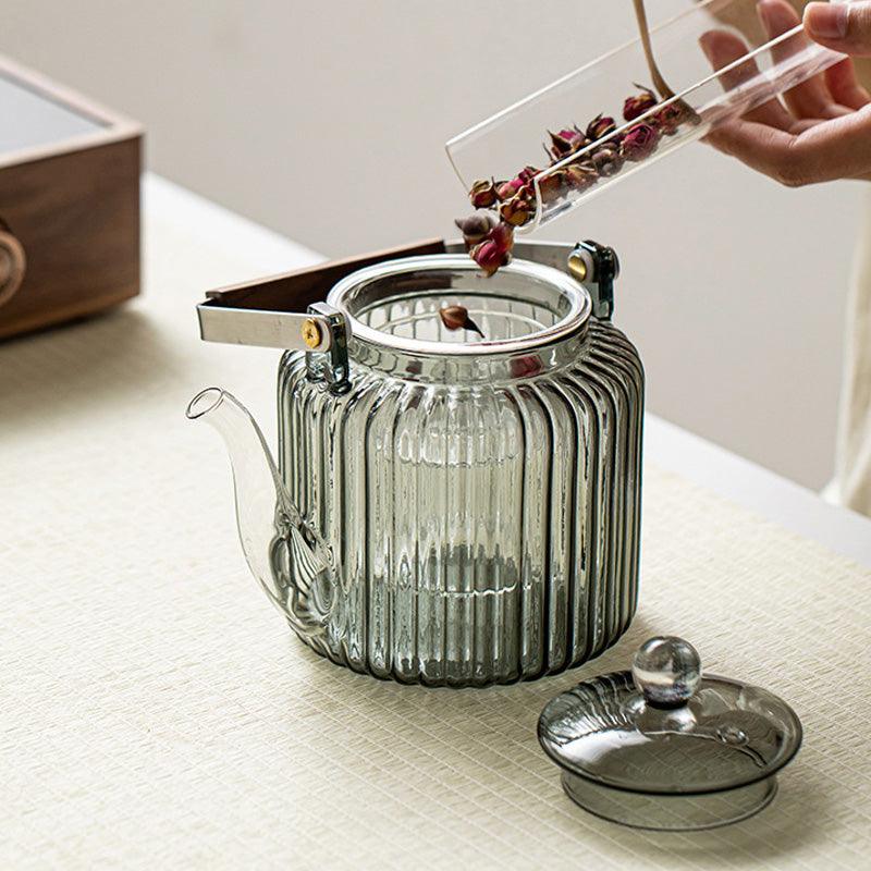 Grey Glass Teapot | Teapot Warmer| Electric Stove Teapot|Flower Teapot - Teas Story