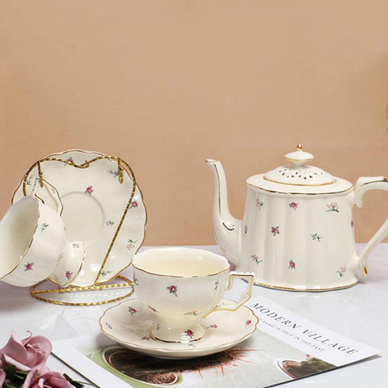 French retro ceramic coffee set | Handmade ceramic coffee set