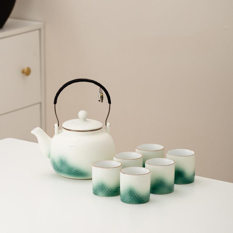 Handmade ceramic tea set | Kung Fu tea set | Teapot with tea set | Tea set gifts - Teas Story