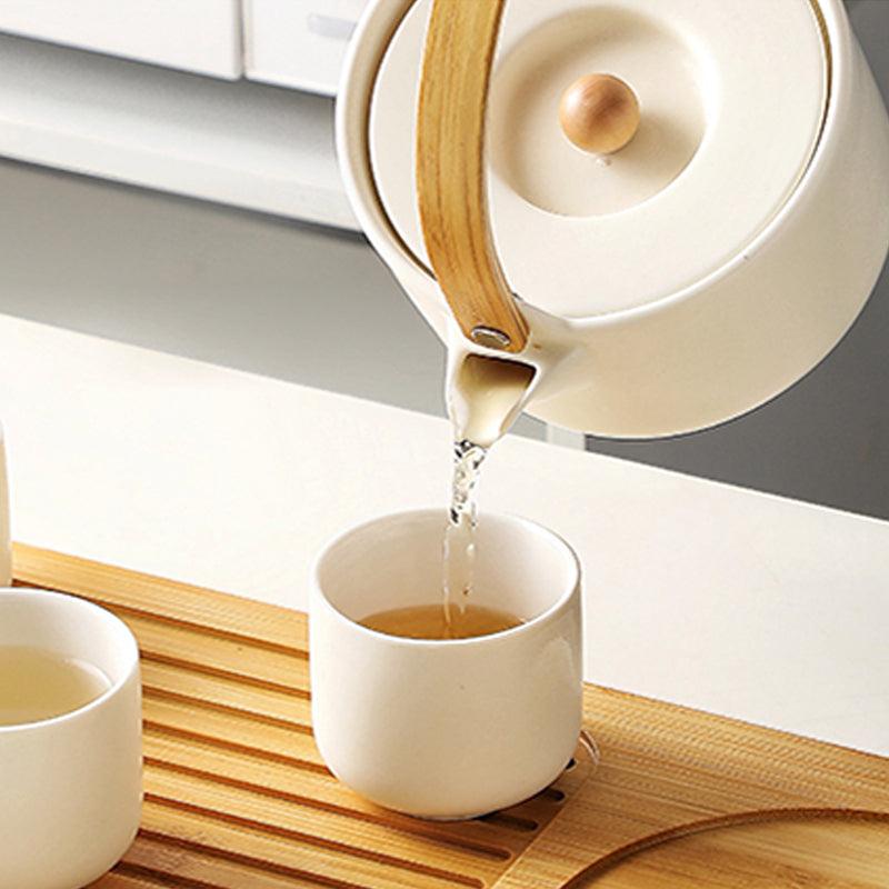 Cream Style Ceramic Tea Set | Simple Japanese Tea Set | Wedding Gift - Teas Story
