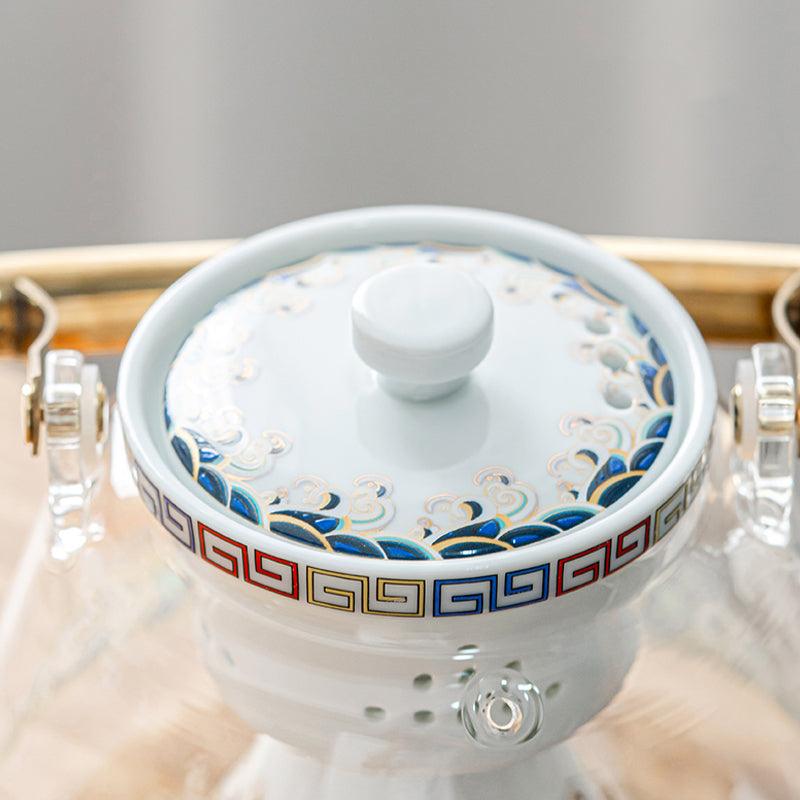 Koi Glass Teapot Tea Set | Electric Tea Warmer | Teapot with Infuser - Teas Story