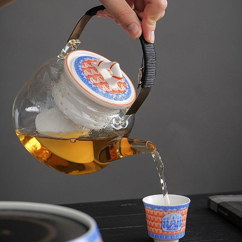 Thousand Buddha Zen Retro Glass Tea Set | Electric Kettle|Glass Teapot - Teas Story