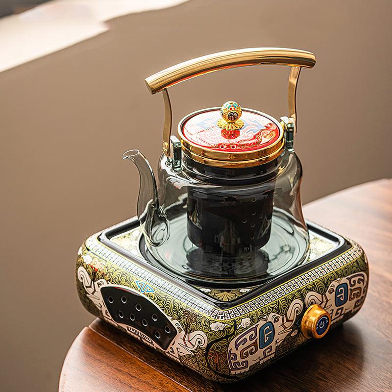 Retro Glass Tea Set | Electric Teapot | Tea Water Separation Teapot - Teas Story