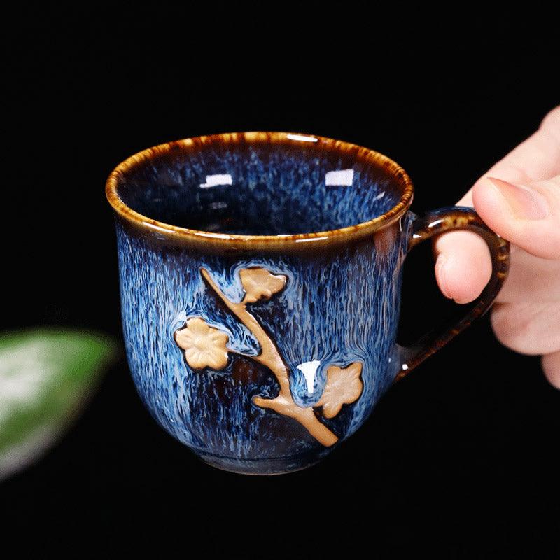 Kiln-Glazed Blue Ceramic Tea Set |Japanese Tea Set|Teapot with Infuser - Teas Story