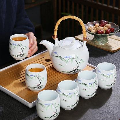 Pastoral Ceramic Tea Set | Teapot With Handle | Teapot With Infuser - Teas Story