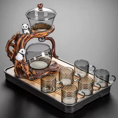 Creative embossed panda automatic tea set | lazy kung fu tea set