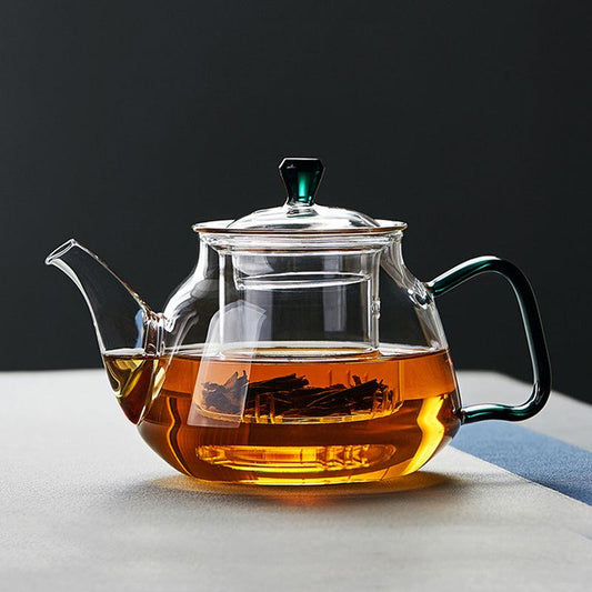 Glass teapot | High temperature resistant tea maker | Filter flower teapot