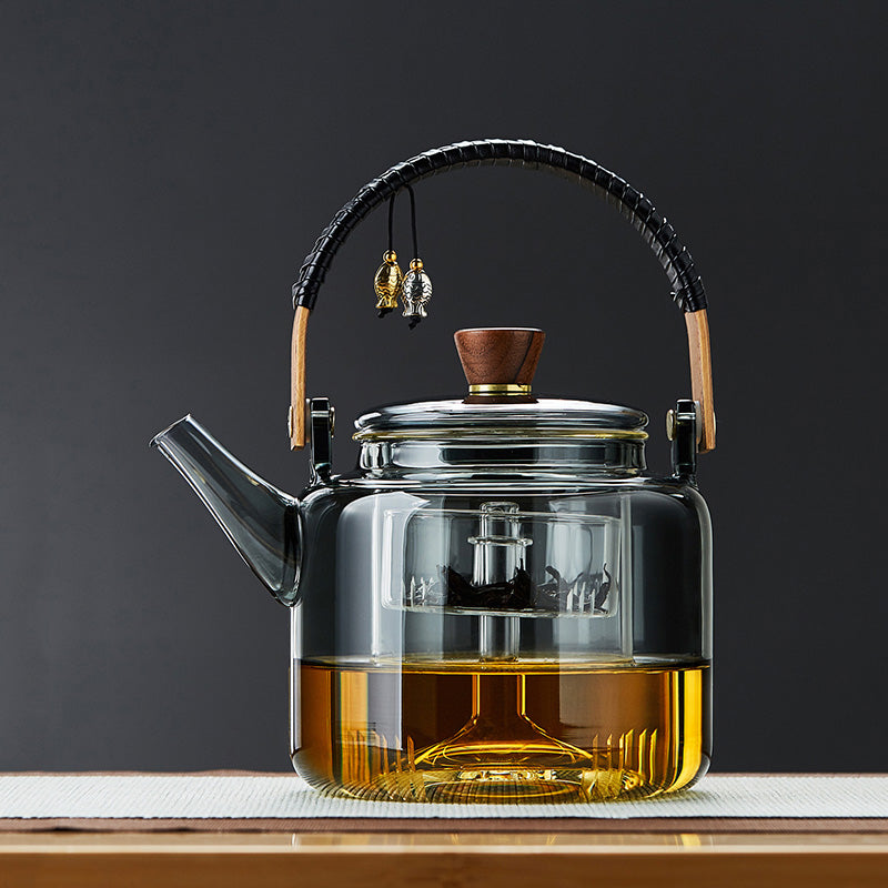 Glass steaming teapot | heat resistant glass teapot | kettle